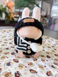 17厘米娃娃服装三件套，针织毛衣套装，含帽子和包包，可爱保暖时尚娃娃服装，适合角色扮演、拍照、展示收藏，是送给娃娃屋爱好者的理想礼物。 - 彩色 - 查看 3