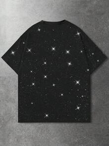 ROMWE MEN Men's Dark Style Cross T-Shirt, Casual & Versatile - Black - View 2