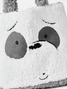 We Bare Bears X SHEIN A Cute Cartoon Plush Tote Bag - off-white - View 3