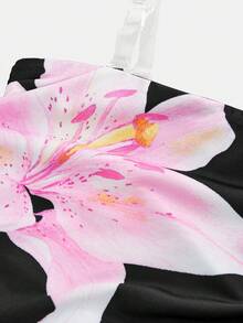 SHEIN Minimalistisk, bekväm, rynkad, elastisk, åtsittande, casual linne för tweenflicka - Svart - Visa 3