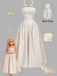 SHEIN MOD Vestido plisado de jacquard floral elegante para mujer