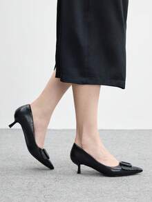 CUCCOO BIZCHIC 女士尖头搭扣设计优雅高跟鞋 - 黑色 - 查看 4