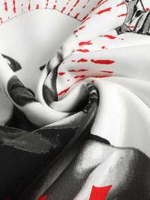 ROMWE MEN Men's Loose Anime Character Print Short Sleeve T-Shirt - White - View 4