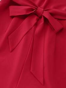 Franclia 女士优雅红色珍珠吊带系腰阔腿连体裤，春夏款 - 紅色 - 查看 6