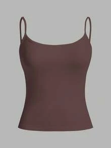 SHEIN EZwear 张子女士三件套字母拼接露脐吊带背心，性感修身，适合春夏海滩穿着 - 彩色 - 查看 4