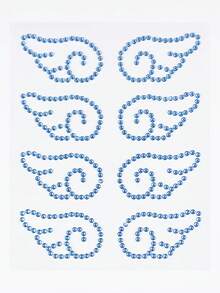 ROMWE Kawaii 1件蕾丝蝴蝶结、心形、星星、蝴蝶结、钻石亮片和面部宝石贴纸 - 藍色 - 查看 4