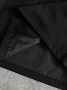 PAVTROS 男士休闲百搭字母印花夹克，秋季款 - 黑色 - 查看 7