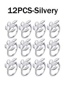 创意叶子造型餐巾环，乡村风装饰，婚礼及节日餐桌装饰 - 彩色 - 查看 9