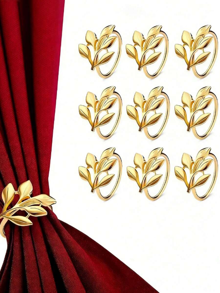 创意叶子造型餐巾环，乡村风装饰，婚礼及节日餐桌装饰 - 彩色 - 查看 1