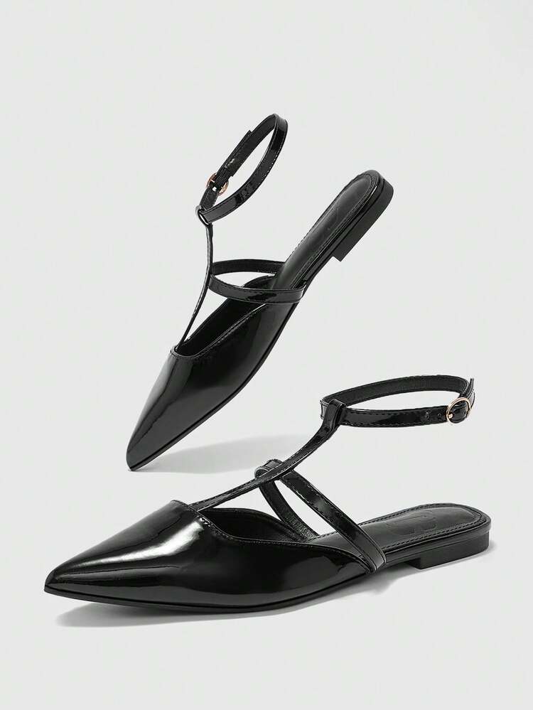 CUCCOO BIZCHIC Chaussures décontractées à la mode avec design à boucle et bout pointu pour femmes