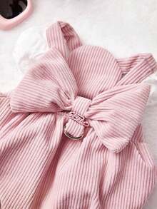 PETSIN 宠物服装：可爱宠物连衣裙，带牵引绳环，秋冬季灯芯绒南瓜裙，适合猫狗，时尚蕾丝袖狗狗服装，适合泰迪犬和比熊犬等小型犬的时尚宠物服装 - 粉色 - 查看 10