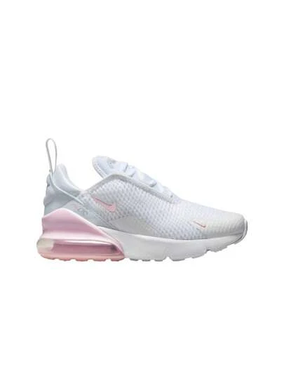 Nike Air Max 270 Little Kids' Sneaker White / Light Smoke Grey / Pink Foam AO2372-122