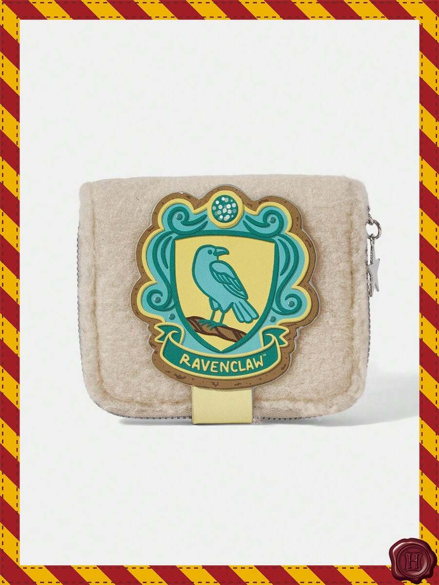 HARRY POTTER X SHEIN 一款黄色毛绒时尚可爱便携零钱包 - 卡其色 - 查看 1