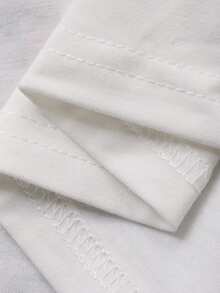 DAZY Letter & Character Print Loose T-Shirt Top & Leopard Pattern Loose Pajama Pants Women Sleepwear Set - White - View 9