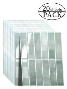 10/20片装自粘瓷砖，防水砖纹3D纹理墙板 - DIY可移除自粘防溅瓷砖，适用于厨房、浴室和派对装饰 - 彩色 - 查看 16