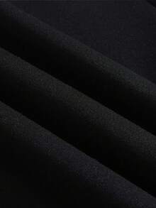 ROMWE MEN Men's Casual Angel Print Hoodie Sweatshirt, Autumn/Winter - Black - View 3