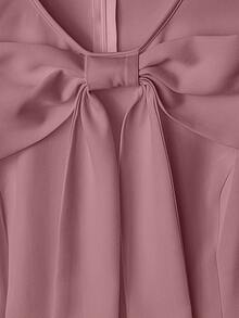 GlowEve CURVE Đầm midi dáng rộng, thanh lịch, thoải mái, thắt nơ, thích hợp cho đi làm và dạo phố. - Bụi hồng - Xem 4