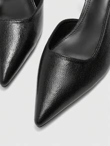 CUCCOO BIZCHIC Zapatos de tacón de punta elegantes para mujeres para ir al trabajo - Negro - Ver 8