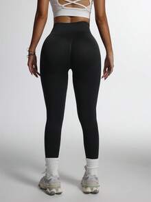 SHEIN Velisys Quần legging nữ trơn màu tối giản mặc hàng ngày - Nhiều màu - Xem 8