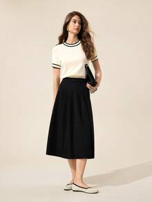 CUCCOO BASICS 女士新款法式方头百搭通勤米色针织透气舒适平底鞋 - 米色 - 查看 11