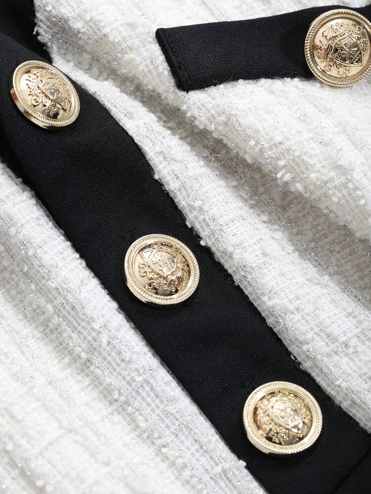 Robe décontractée longue à manches courtes, boutonnée devant, avec patchwork de couleurs contrastées pour femmes