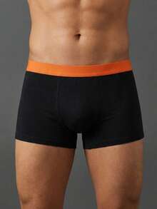 Boxer hombre cómodo de algodón elástico transpirable estilo casual para uso diario y deportivo - Negro - Ver 1