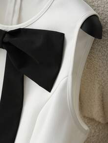 Franclia 新款奢华大蝴蝶结收腰女式连衣裙 - 彩色 - 查看 3