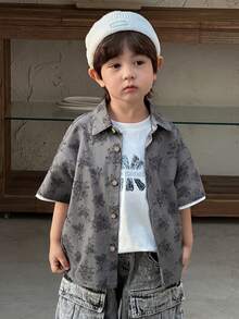 Dazy Kids Young Boy All-Over Print Casual Button-Front Shirt