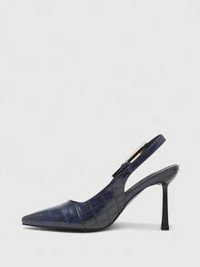 CUCCOO BIZCHIC Sepatu Wanita Tali Belakang Biru Modis Serbaguna Sepatu Hak Tinggi untuk Perjalanan - Biru - View 10