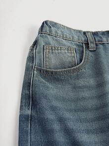 SHEIN Girlism Teen Girl Y2K Loose Fit Casual Denim Pants With Pockets And Wide Legs,Teen Girl Summer Break Clothes Denim Jeans OutfitS.