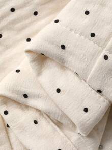 DAZY Cute Polka Dot Peter Pan Collar Women Pajama Set - Beige - View 7