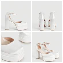 CUCCOO LuxiPop Women's Satin Platform High Heel Pumps, Elegant Stiletto Design, Suitable For Halloween, Christmas, New Year, Date Night, Create A Sexy Autumn Nightclub Look.