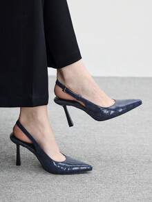 CUCCOO BIZCHIC Sepatu Wanita Tali Belakang Biru Modis Serbaguna Sepatu Hak Tinggi untuk Perjalanan - Biru - View 4