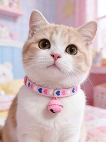PETSIN 1 Piece Pet Love Bell Collar Adjustable Neck Size Cat Collar Dog Collar Pet Accessories Pet Supplies - Multicolor - View 13