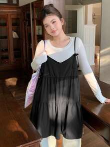 Dazy Plus Plaid Pattern Casual Christmas & New Year Loose A-Line Camisole And Tank Top, Versatile