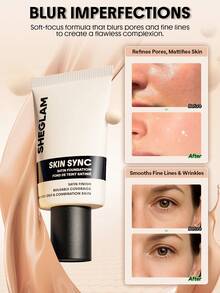 SHEGLAM Skin Sync Satin Foundation-Sand Brand Beauty Makeup Face Paint Cosmetic For Women Girls Perfect For Winter Spring Ideal For Y2K Fancy Fashion Suitable For Birthday Gift Party Ready Best Color - Sand - View 5