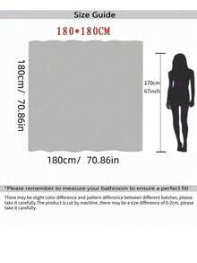 1pc Retro Winter Pine Tree Star Print Waterproof Shower Curtain, Curtain With 12 Hooks Curtain For Windows,Universal Room Decor,Home Decor,Bathroom Accessories - Multicolor - View 7