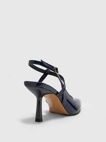 CUCCOO BIZCHIC Women's Pointed Toe Buckle Design Everyday Versatile Fashion High Heels Valentine's Day - Blue - View 9