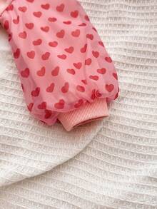 THE POWERPUFF GIRLS X SHEIN 女婴休闲日常通勤可爱卡通爱心标语印花宽松圆领卫衣和喇叭裤套装，春秋季