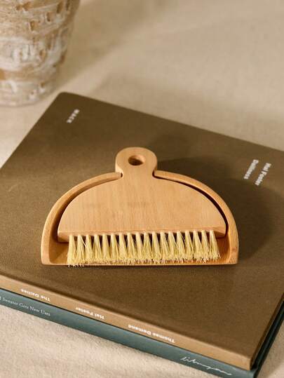 Cirelle Handcrafted Desk Dustpan & Brush Set - Natural Bristles For Tabletop Cleaning, Compact & Stylish Home Office Organizer