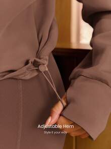 GLOWMODE Modal Get Comfy Ultra-Soft Smooth Loose Fit Contour Seams Adjustable Hem Zipper Pockets Half-Zip Pullover Daily Casual Wear Fall Winter - Warm Clay - View 5