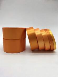 1 rollo de cinta de satén para hacer lazos hechos a mano, decoraciones de boda, envoltura de regalos, manualidades DIY, arreglos florales, suministros para fiestas en múltiples colores y anchos - Naranja - Ver 3