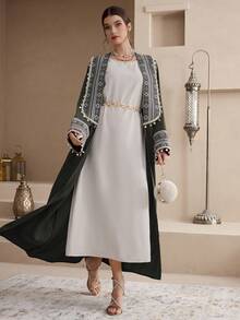 Al Najma Women's Casual Loose Fit Arabic Style Robe, Spring/Summer