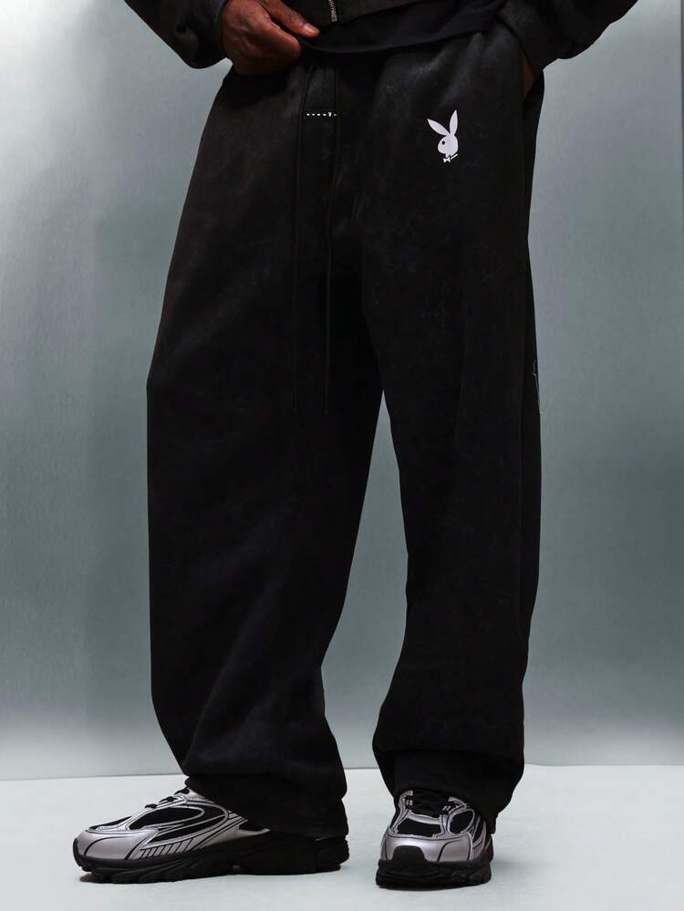 PLAYBOY X SUMWON Logo Fleece Sweatpants With Drawstring