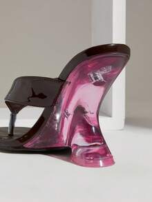 SHUZIA 女士时尚休闲套脚人字拖坡跟凉鞋 - 巧克力棕 - 查看 7