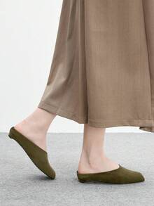 CUCCOO BIZCHIC Zapatos planos casuales y versátiles de unicolor para mujer - Verde - Ver 3