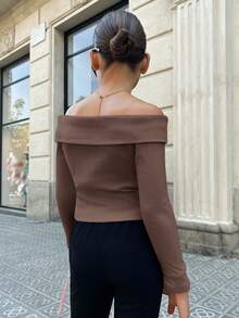 SHEIN Tween Girls Knit Sweater, Casual Daily Fashion Versatile Wear For Back To School Season, Autumn - Mocha Brown - View 2