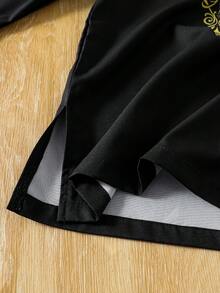 SHEIN Bata de manga larga con cuello Mao y pantalones largos casuales a juego, estilo chino para bebé niño, de tela suave con diseño impreso minimalista, de moda para primavera/verano - Multicolor - Ver 6