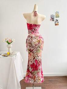 Soleia Trang phục dự tiệc cưới kiểu miền Tây mới, phù hợp cho kỳ nghỉ, lễ tốt nghiệp, tiệc trưa, ngày lễ Thánh Patrick, kỳ nghỉ xuân, lễ Phục sinh, lễ hội âm nhạc, bộ hai mảnh thanh lịch kiểu Bohemian nhiệt đới không dây vai, không tay, viền ren xếp nếp. - Nhiều màu - Xem 2