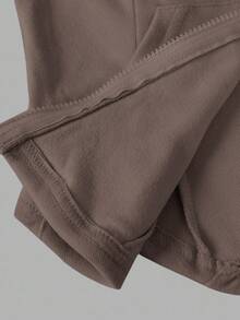 Tween Girls 2pcs Solid Hoodie Top And Wide Leg Pants Set, Casual For Spring/Autumn, Daily Wear - Mocha Brown - View 18